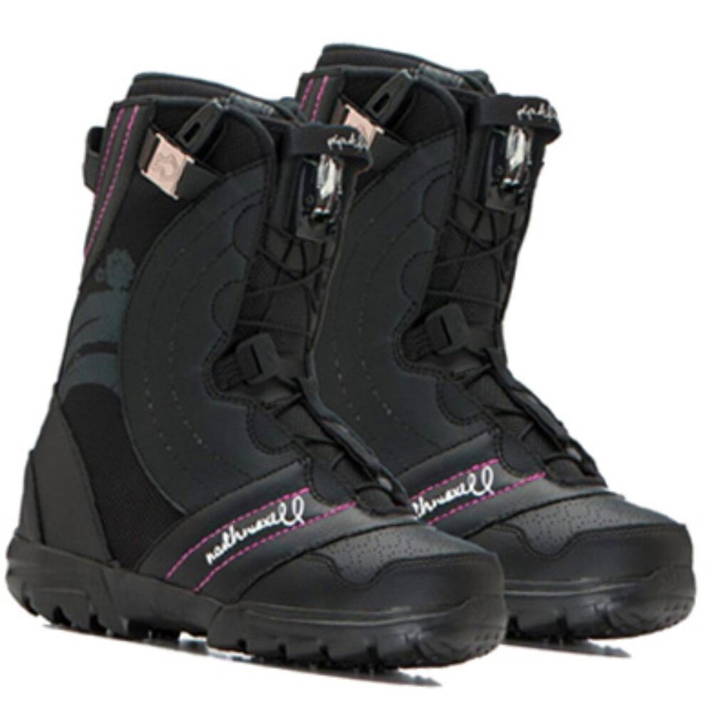 $300 Northwave Dahlia Super Lace linered Snowboard Boots Black Pink girls 3-5